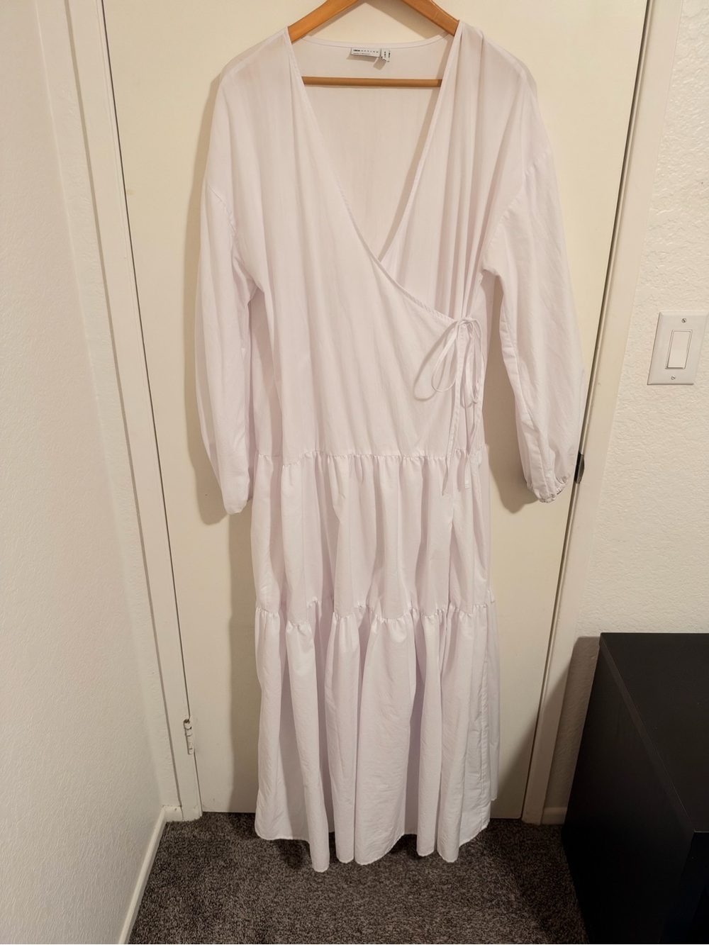 ASOS White Long Sleeve Wrap Maxi Dress